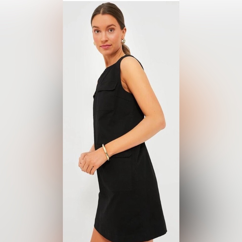Tuckernuck Black Sydney Dress with Sleeveless Design and Crew Neck - Medium